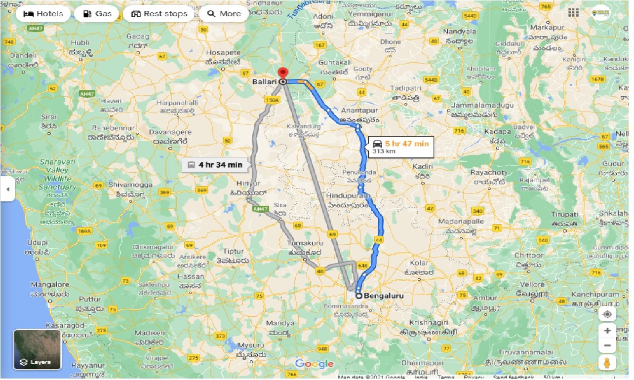 Bangalore To Bellary Route Map Caronrentals-Bangalore To Bellary One Way | Book Car On Rent