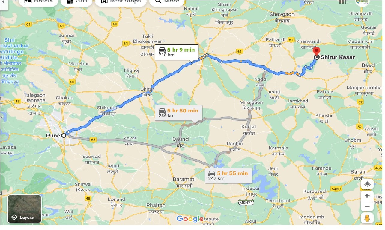 Distance From Pune To Beed Caronrentals-Pune To Shirur Kasar Taxi One Way | Book Car On Rent