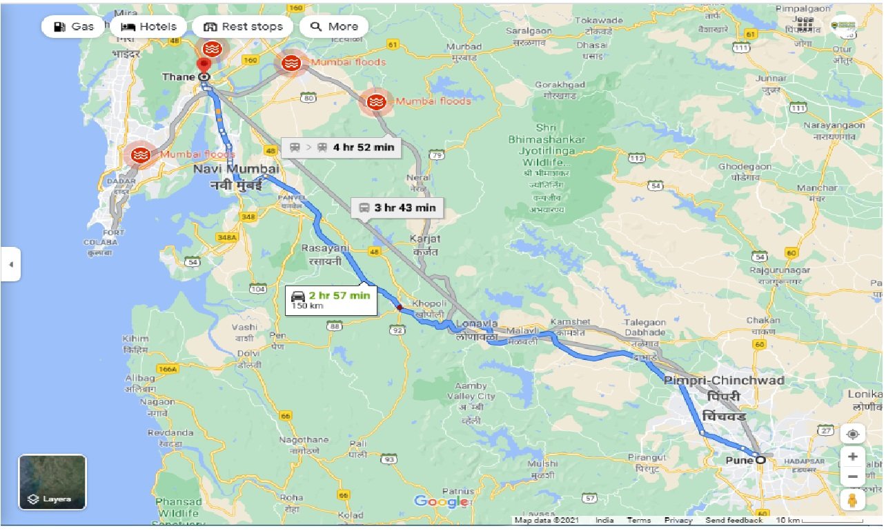 Distance From Pune To Thane Caronrentals-Pune To Thane Taxi Round Trip | Book Car On Rent