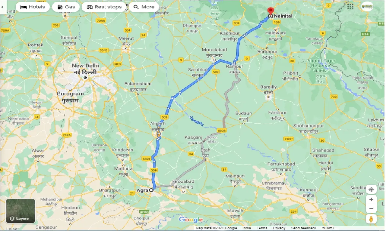 agra-to-nainital-taxi