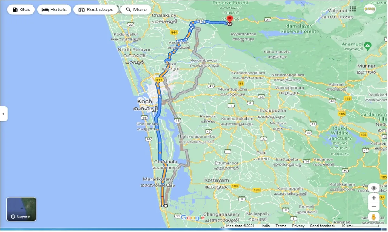 alleppey-to-athirapally-waterfalls-one-way