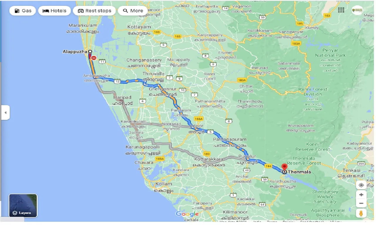 alleppey-to-thenmala-one-way