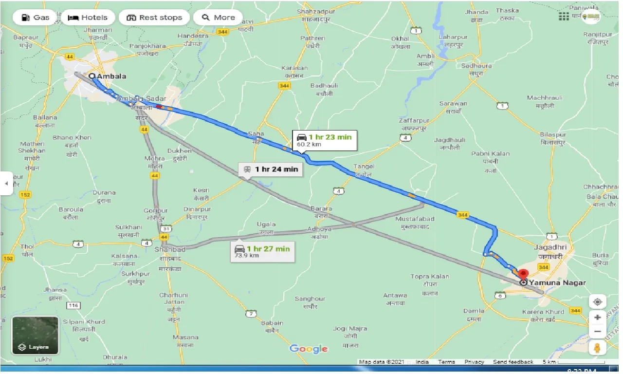 ambala-to-yamunanagar-one-way