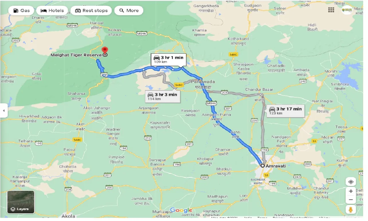 amravati-to-melghat-tiger-reserve-one-way