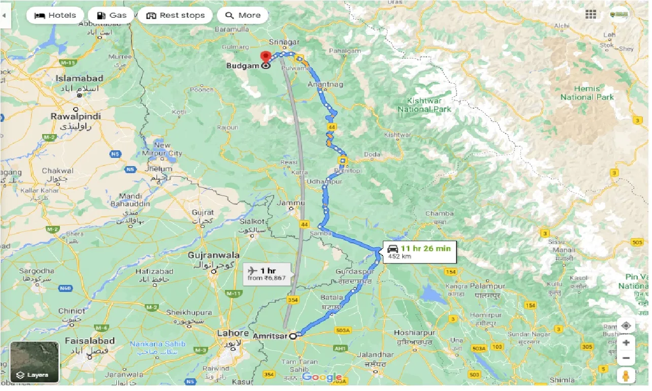 amritsar-to-badgam-taxi