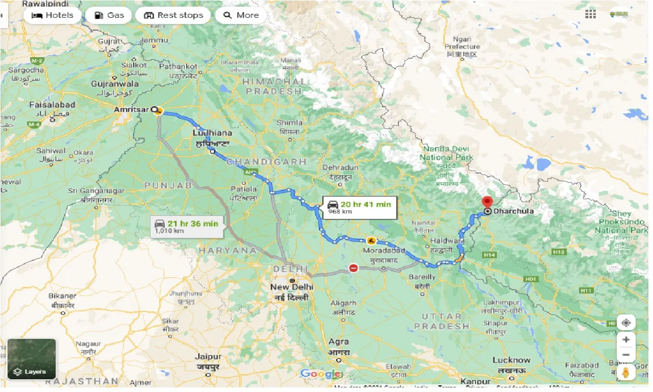 amritsar-to-dharchula-one-way