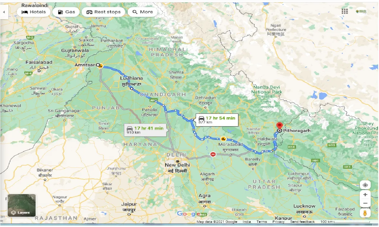 amritsar-to-pithoragarh-one-way