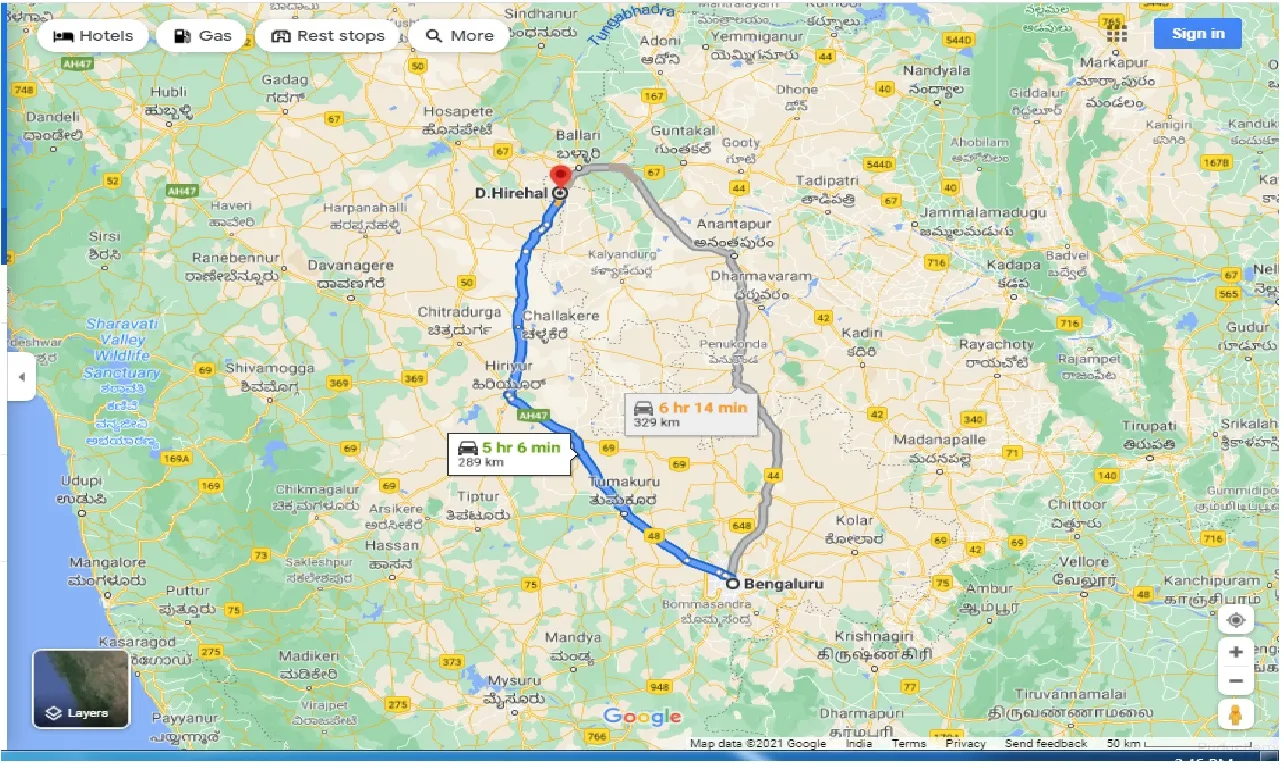 bangalore-to-D-direhal-round-trip