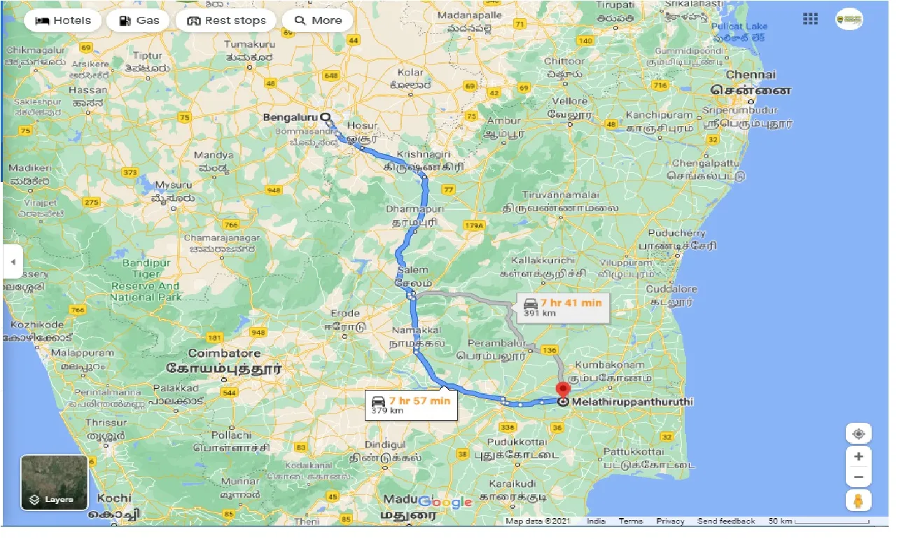 bangalore-to-Melathiruppanthuruthi-one-way