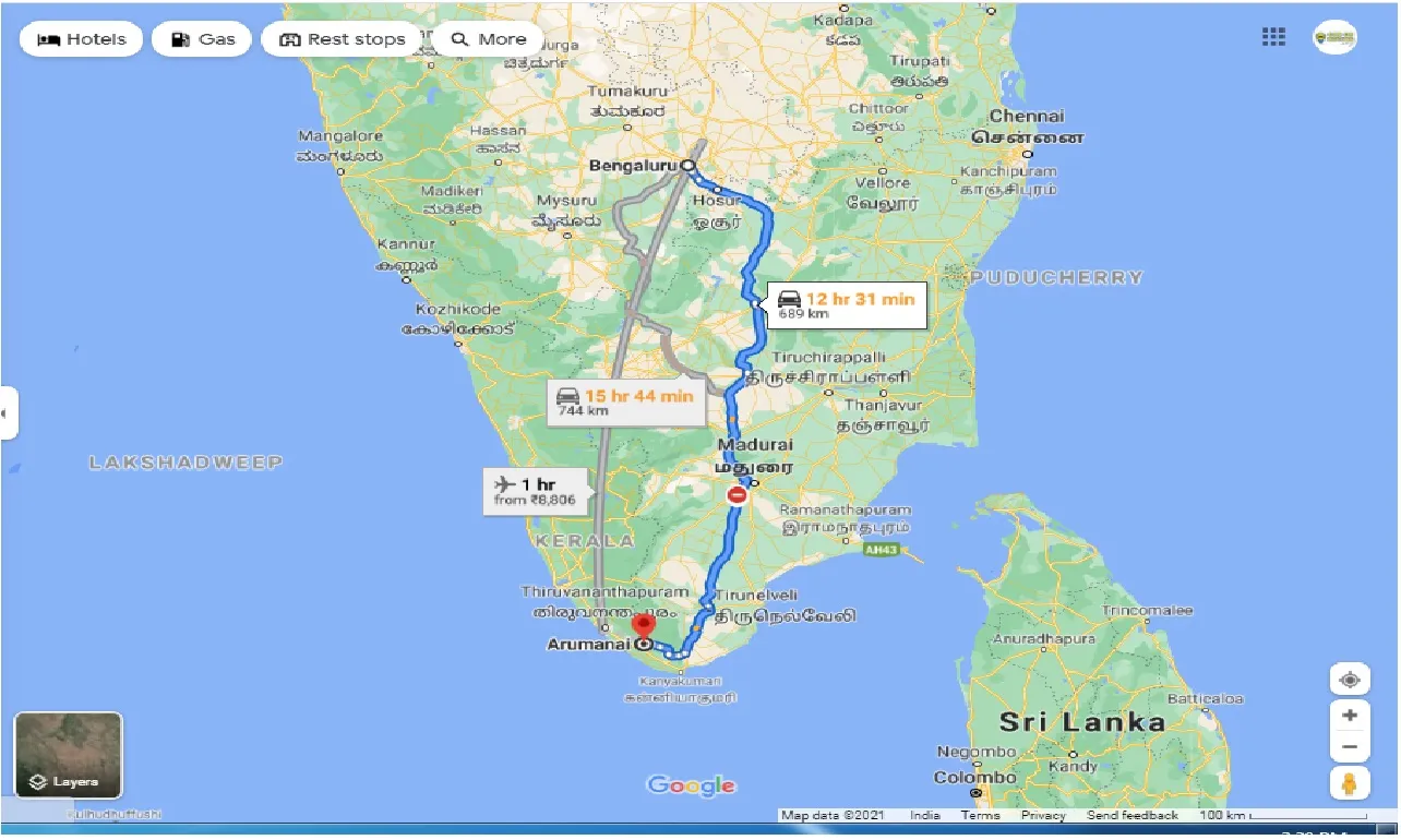 bangalore-to-arumanai-round-trip