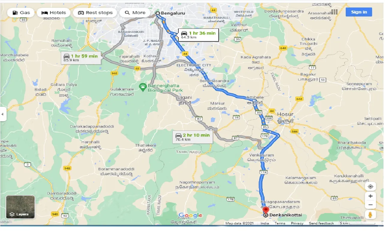 bangalore-to-denkanikottai-one-way