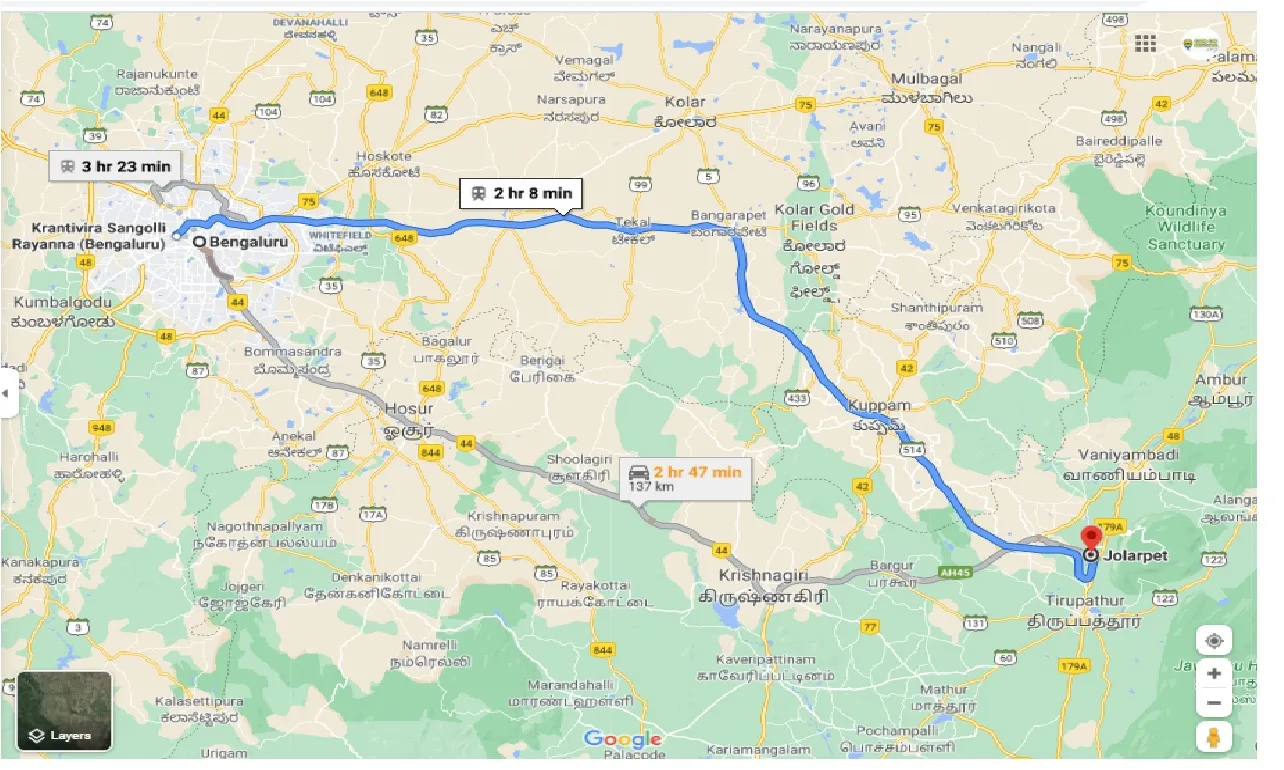 bangalore-to-jolarpet-round-trip