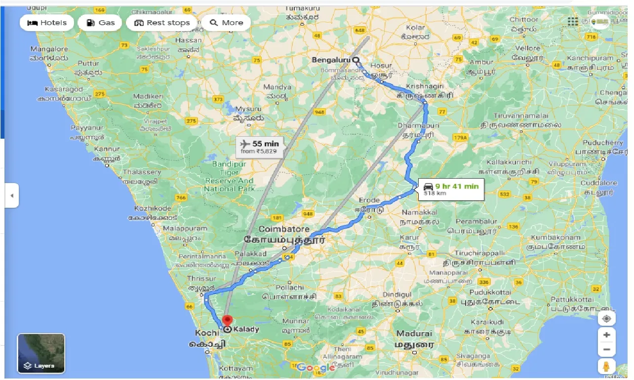 bangalore-to-kalady-round-trip