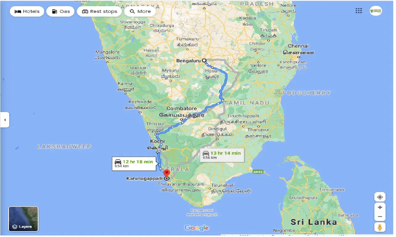 bangalore-to-karunagappally-one-way