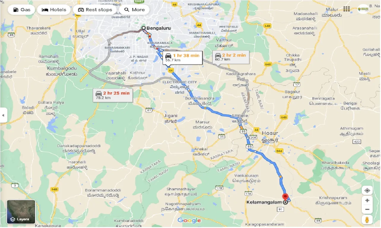 bangalore-to-kelamangalam-one-way