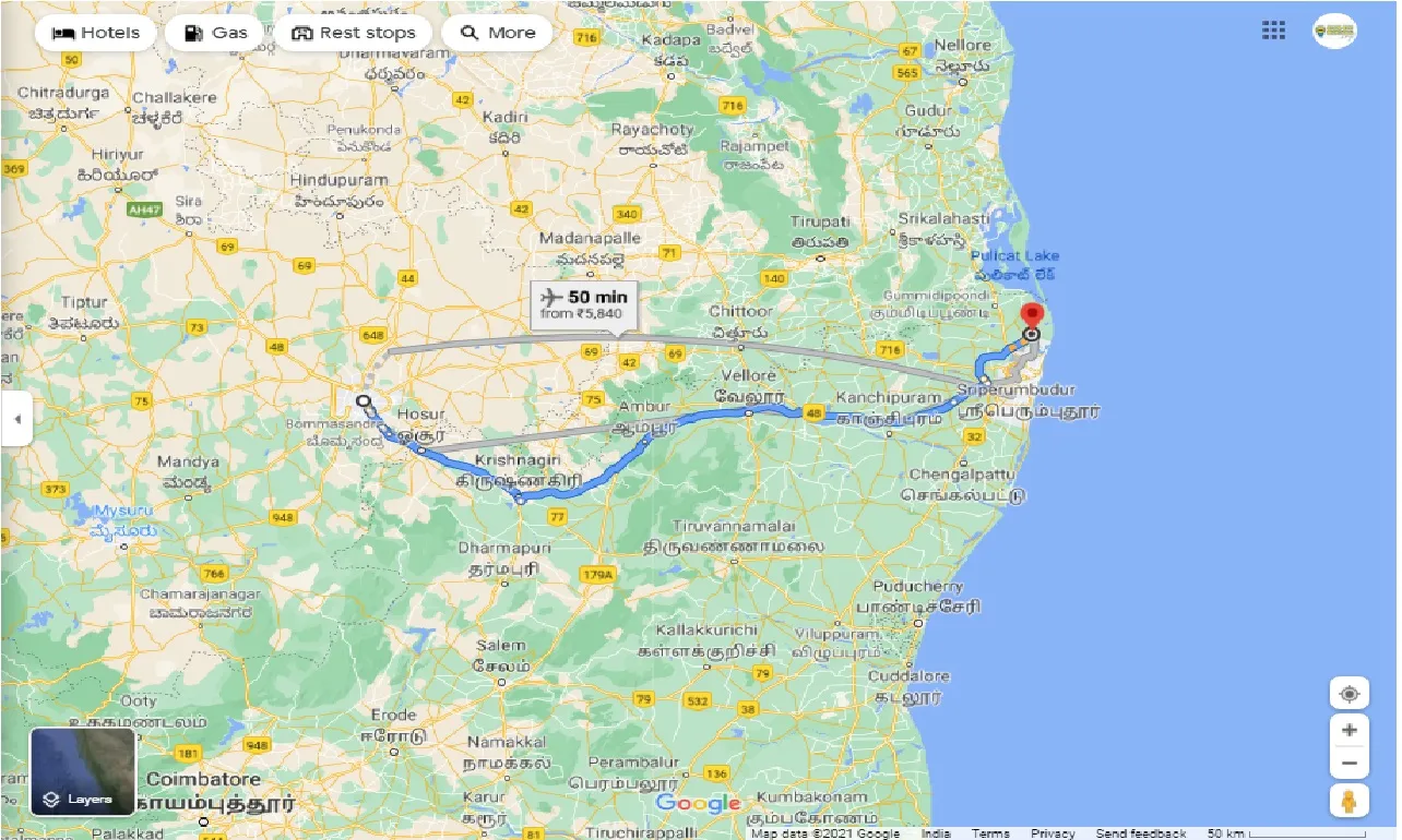 bangalore-to-minjur-one-way