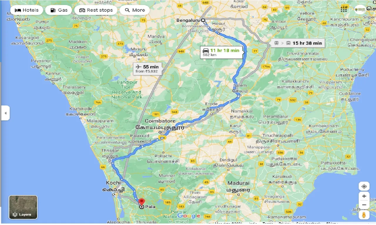 bangalore-to-palai-round-trip