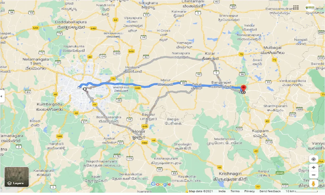 bangalore-to-robertson-pet-one-way