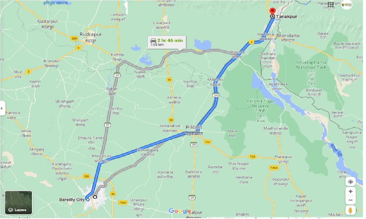 bareilly-to-tanakpur-one-way