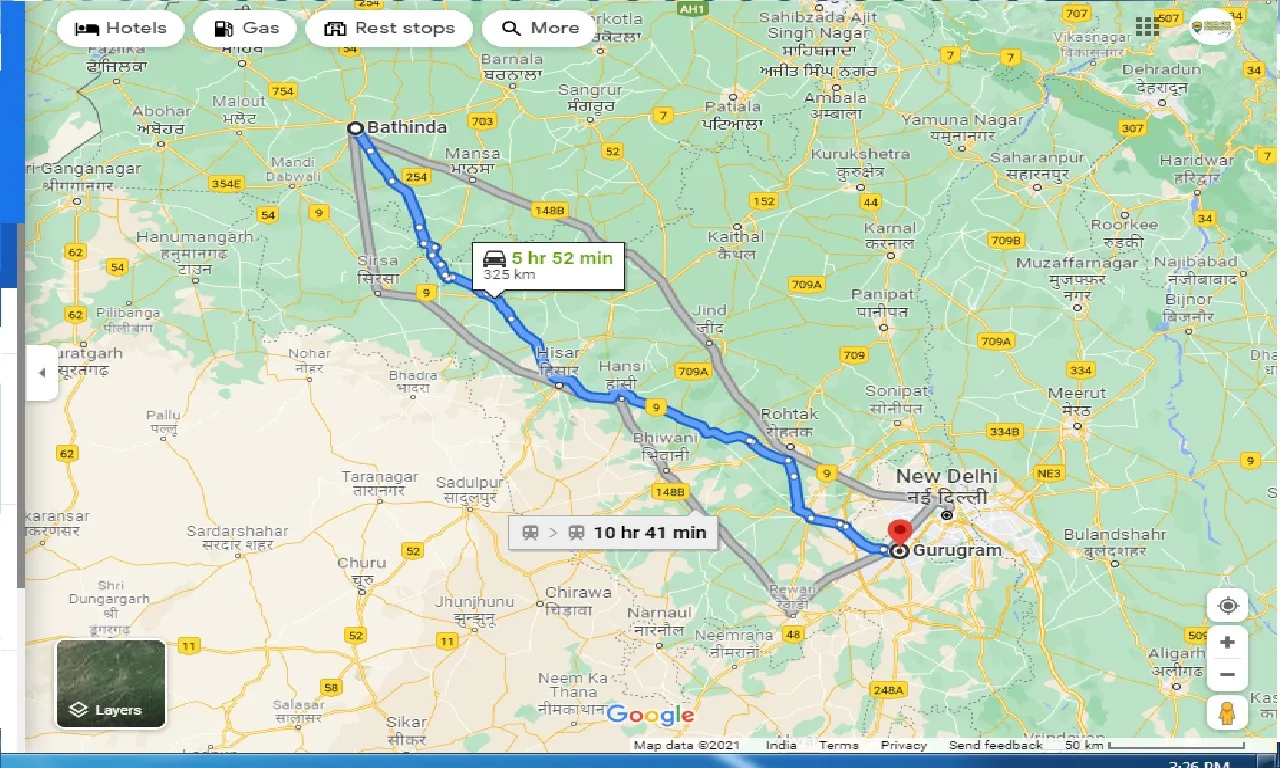 bathinda-to-gurugram-round-trip