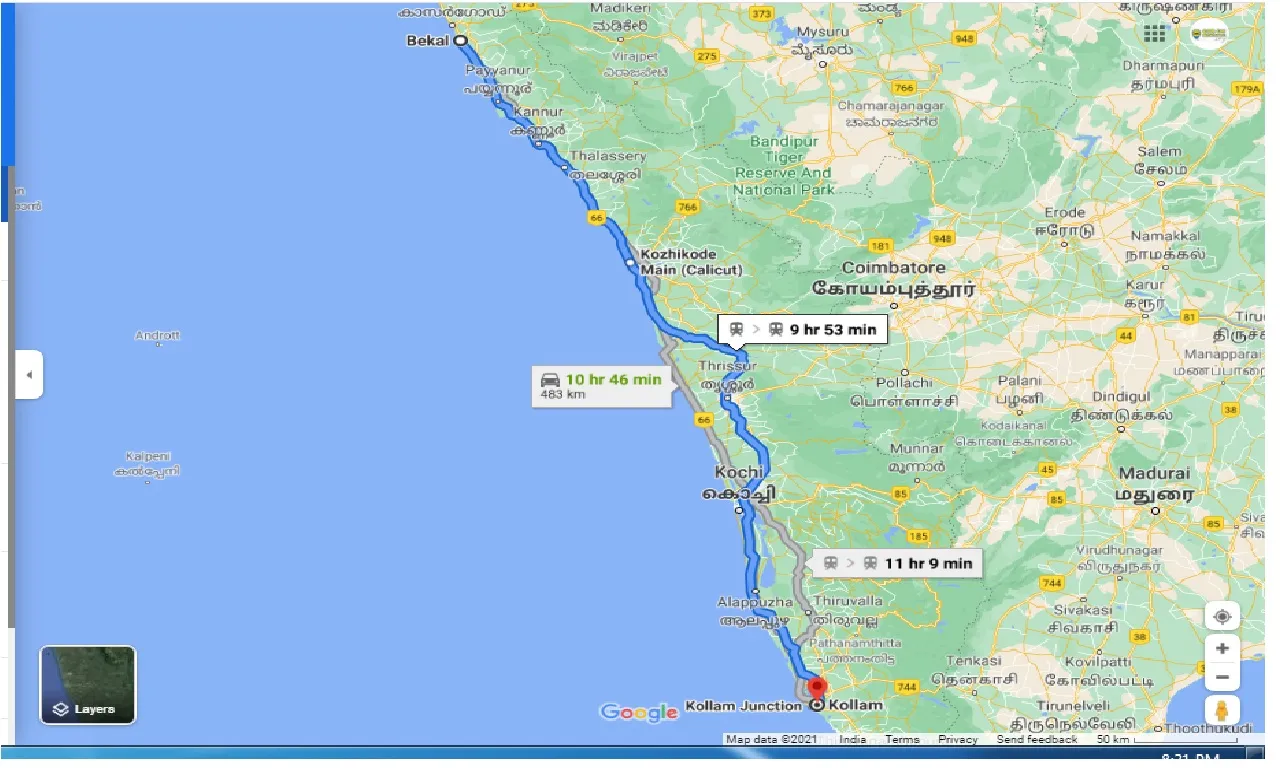 bekal-to-kollam-one-way