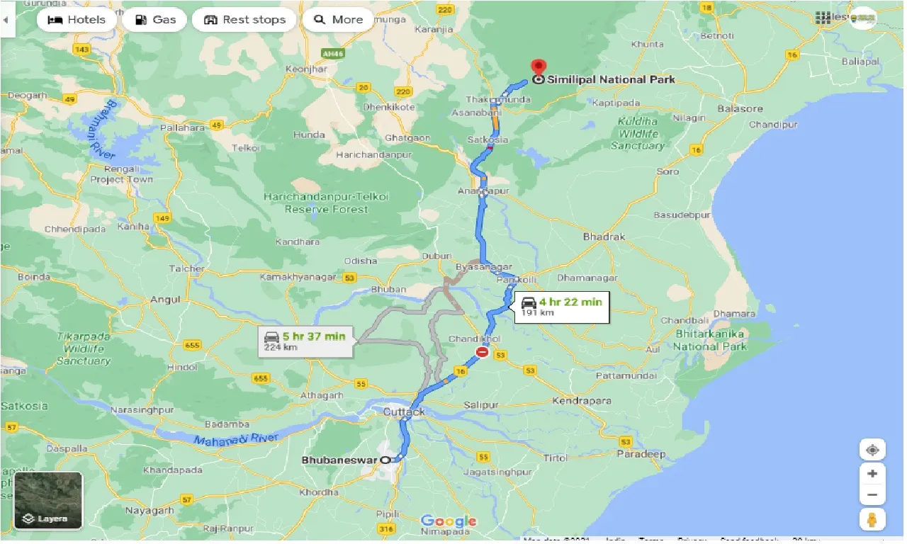 bhubaneswar-to-similipal-national-park-one-way