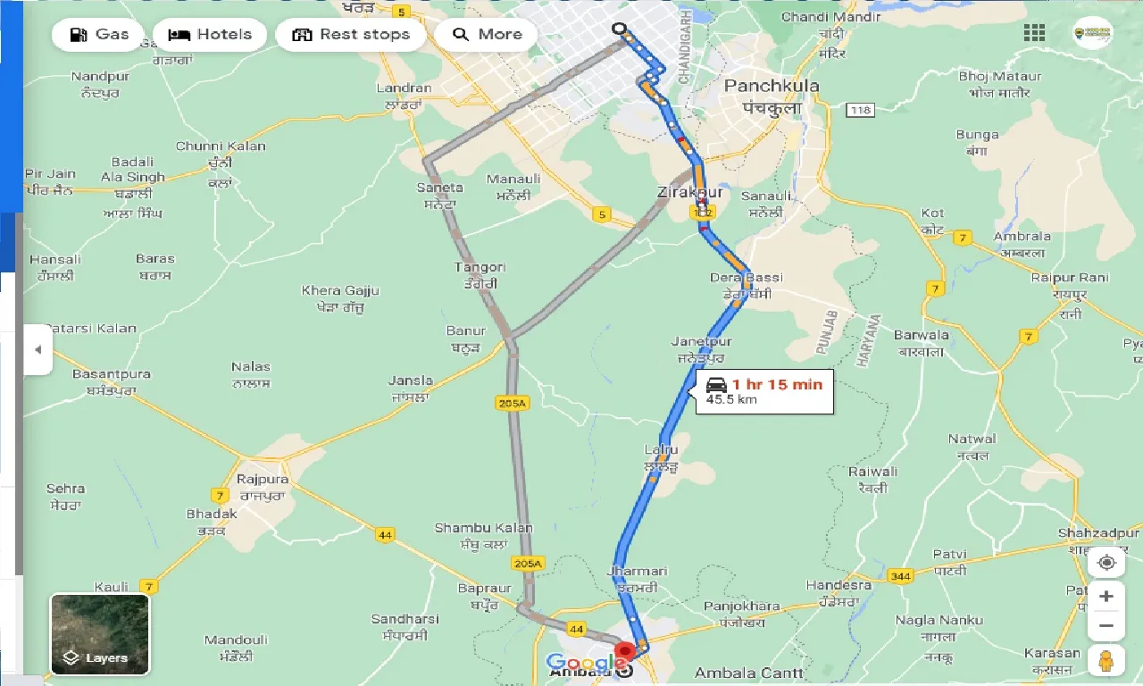 chandigarh-to-ambala-round-trip