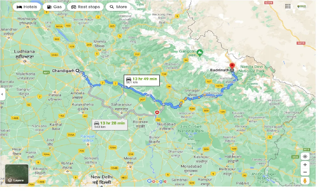 chandigarh-to-badrinath-round-trip