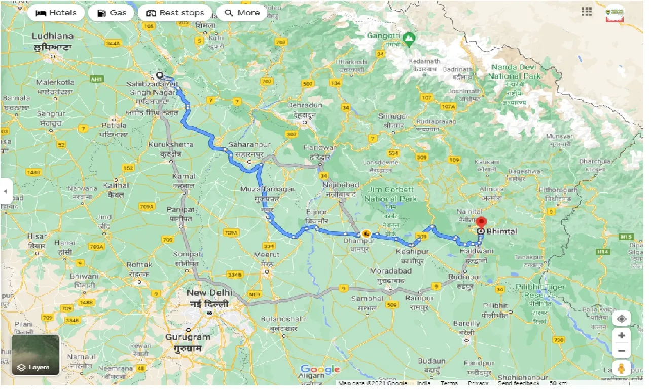 chandigarh-to-bhimtal-round-trip