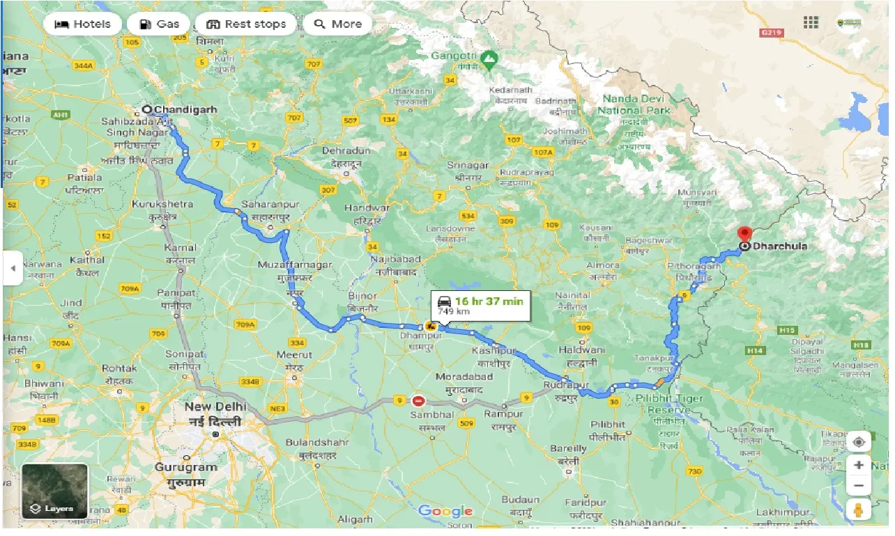 chandigarh-to-dharchula-round-trip