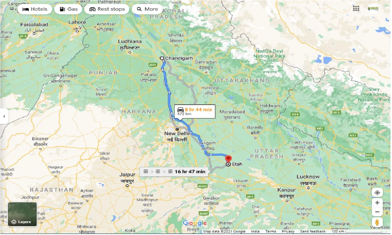 chandigarh-to-etah-one-way