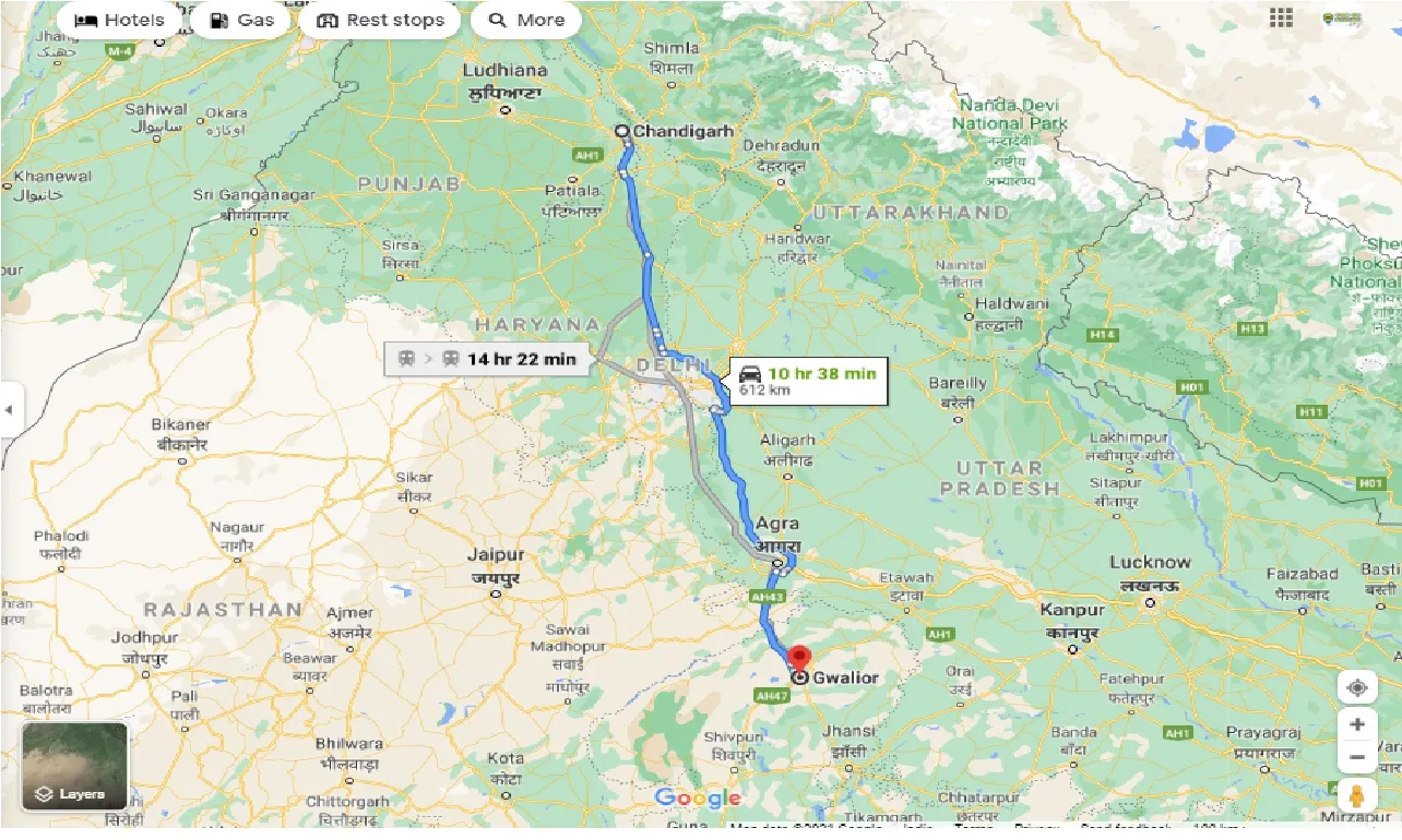 chandigarh-to-gwalior-one-way