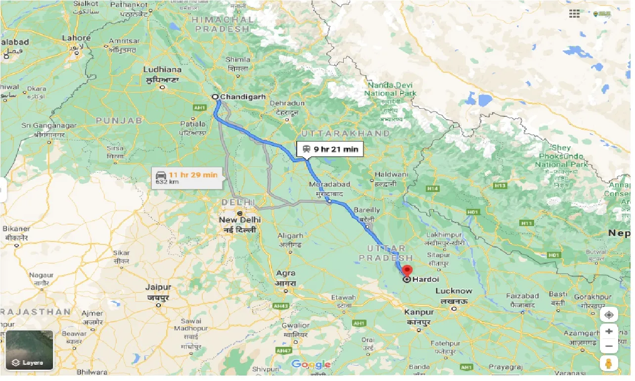 chandigarh-to-hardoi-round-trip