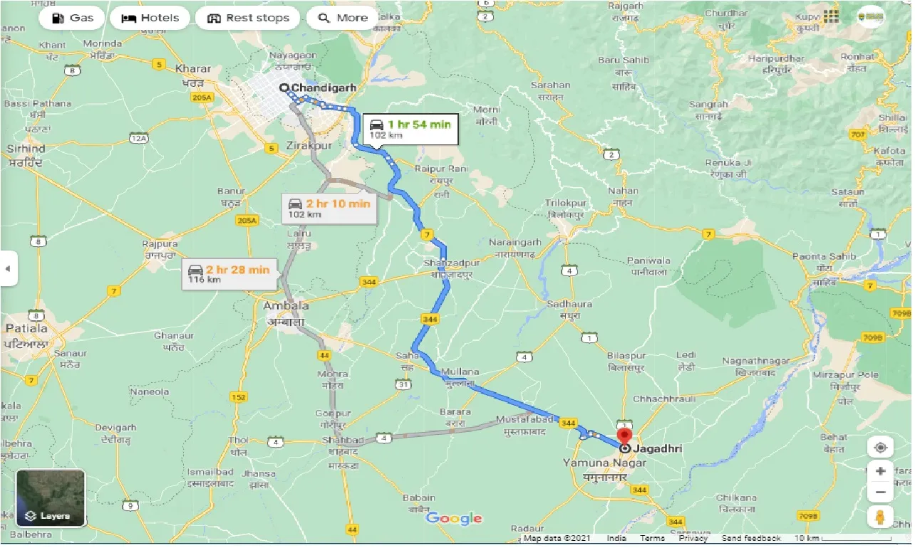 chandigarh-to-jagadhri-round-trip