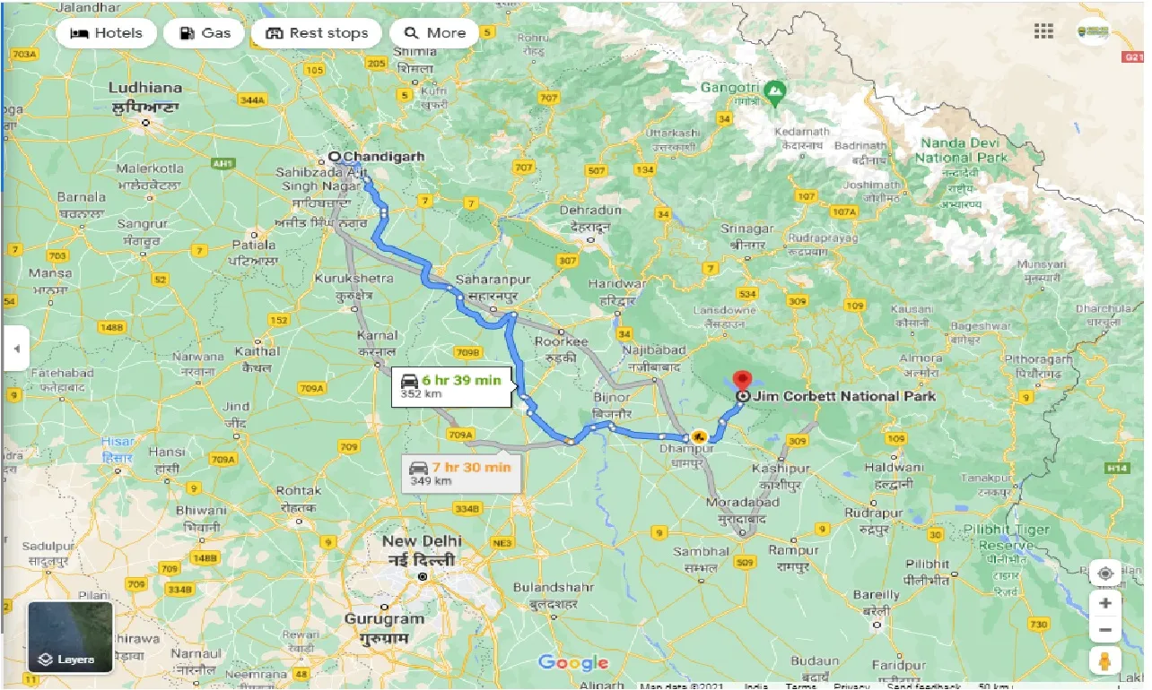 chandigarh-to-jim-corbett-national-park-one-way