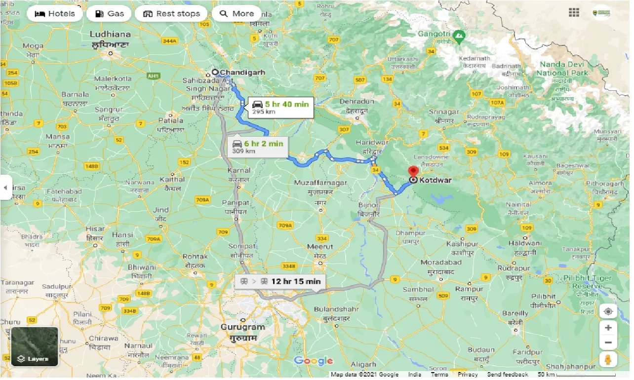 chandigarh-to-kotdwara-round-trip