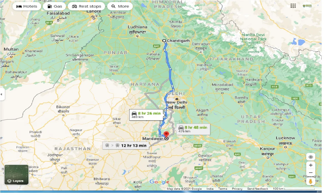 chandigarh-to-mandawar-round-trip