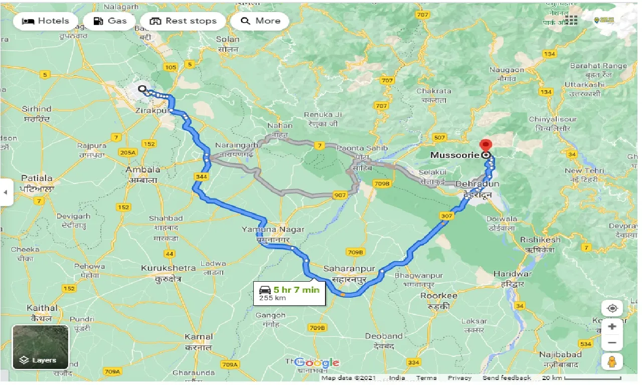 chandigarh-to-mussoorie-one-way