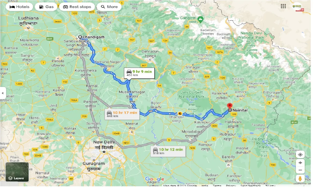 chandigarh-to-nainital-round-trip