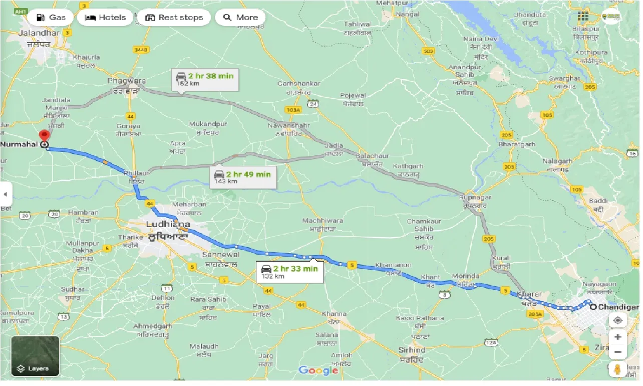 chandigarh-to-nurmahal-one-way