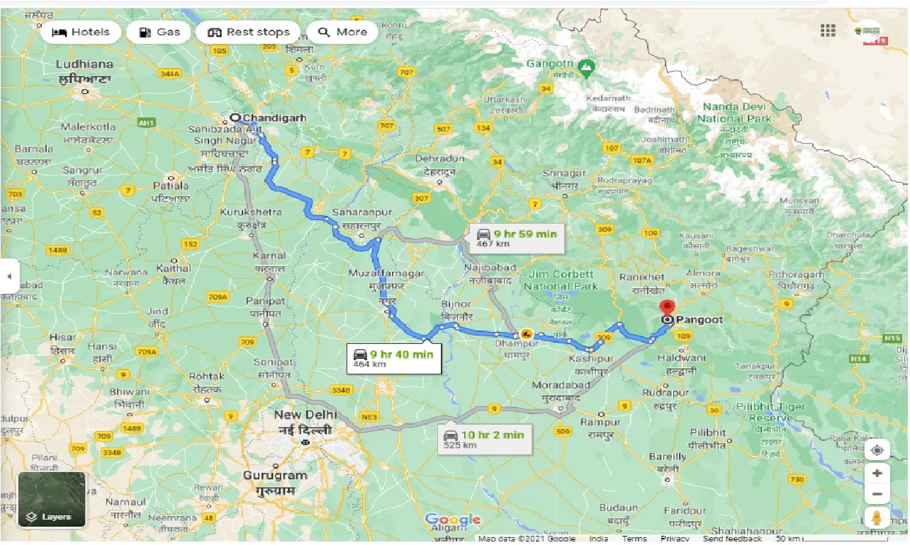 chandigarh-to-pangot-one-way