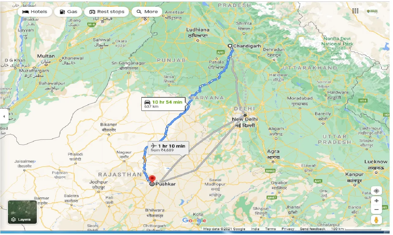 chandigarh-to-pushkar-round-trip