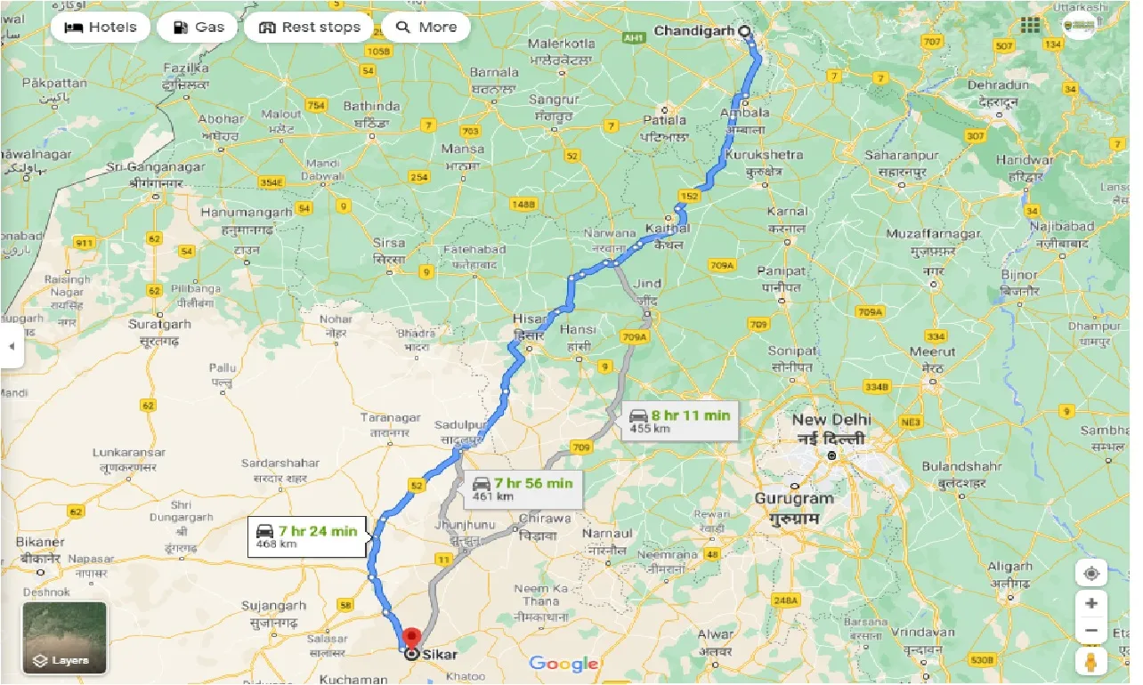 chandigarh-to-sikar-round-trip