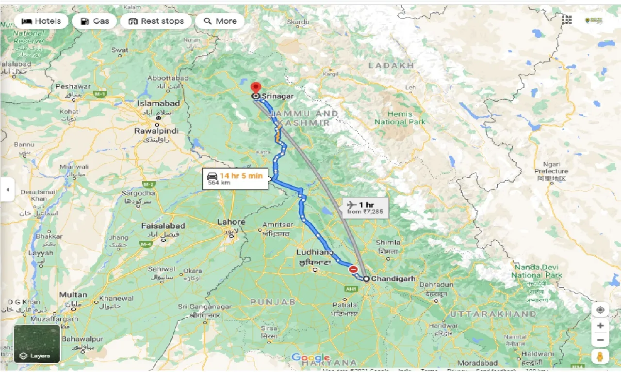 chandigarh-to-srinagar-round-trip