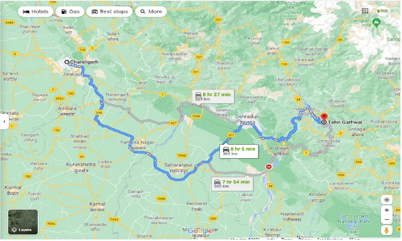 chandigarh-to-tehri-garhwal-round-trip