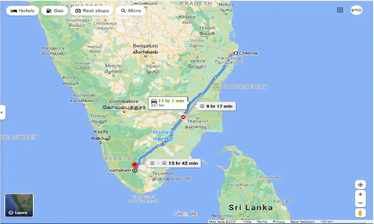 chennai-to-courtallam-one-way