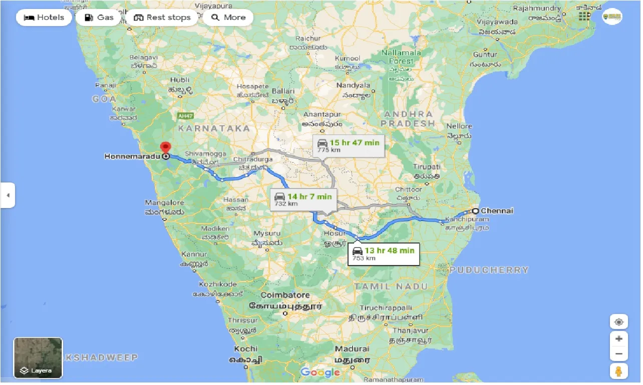 chennai-to-honnemardu-one-way