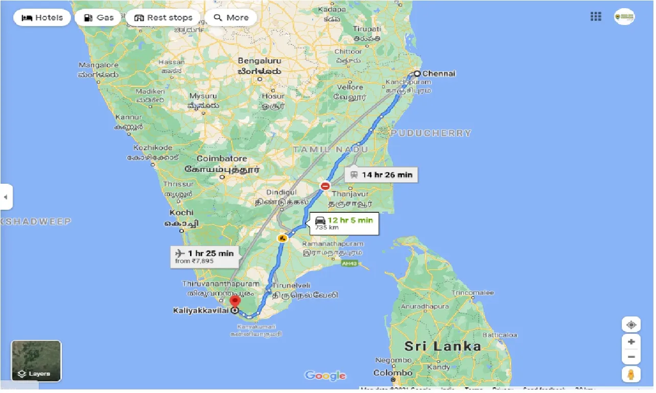 chennai-to-kaliyakkavilai-round-trip