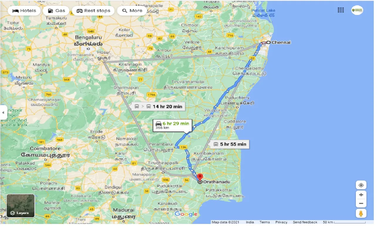 chennai-to-orathanadu-one-way