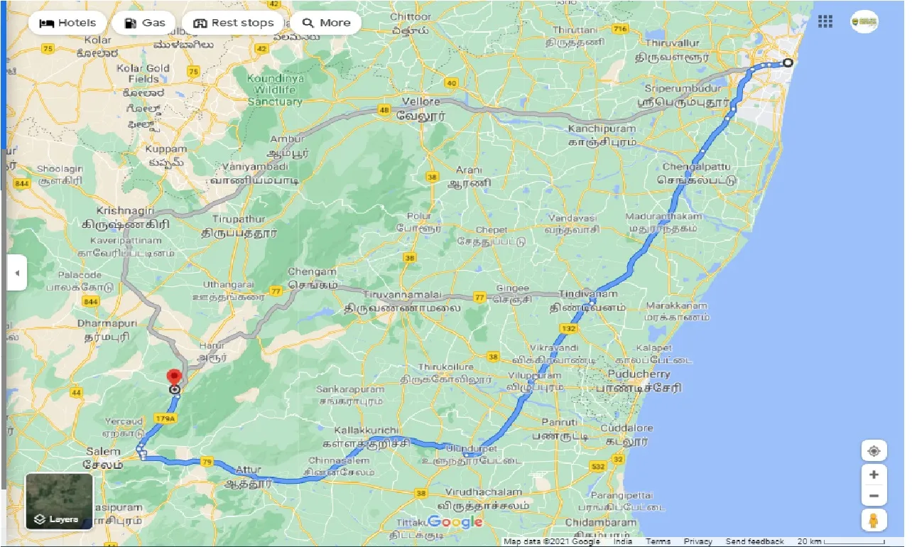 chennai-to-pappireddipatti-one-way